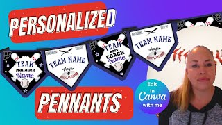 How To Create & Download Personalized DIY Baseball Pennant Banner Signs With A Free Canva Account