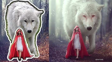 Composite Big Wolf Fantasy Photo Manipulation Photoshop Tutorial