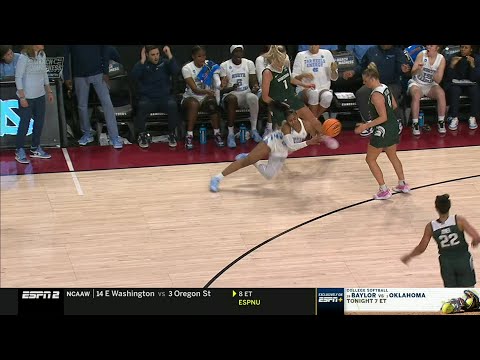 🫣 Deja Kelly RUN OVER, Officials Review| NCAA Tournament, North Carolina Tar Heels vs Michigan State