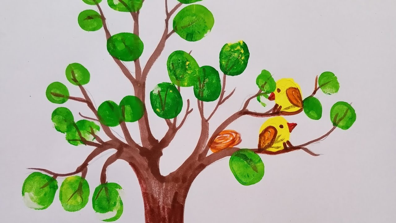 Apple Tree Finger Painting * ages 3-5 ⋆ Raising Dragons