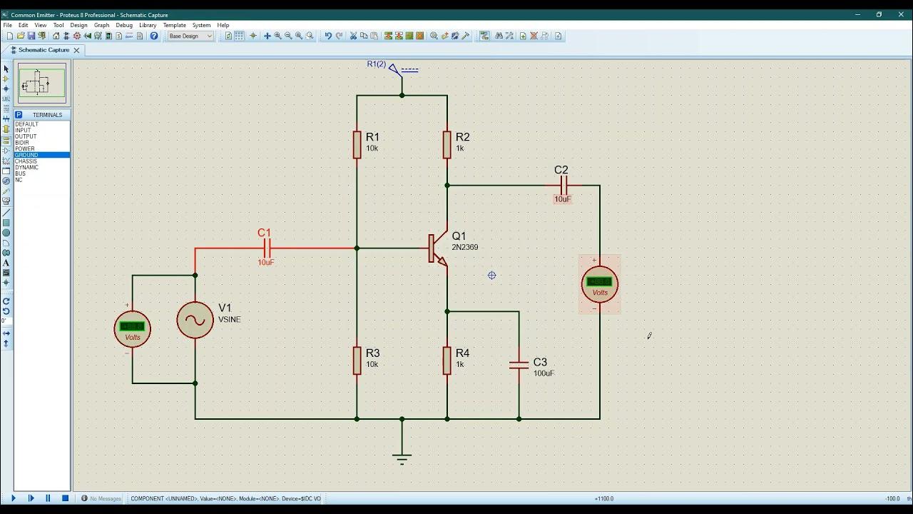 How to Simulate Transistor as an Amplifier in Proteus 8 Common