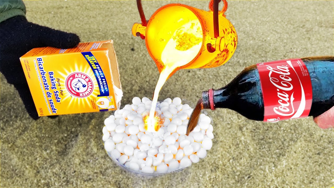 Experiment: Mentos VS Coca-Cola VS Baking Soda VS Lava Underground