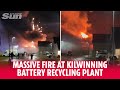 Massive fire at kilwinning battery recycling plant as explosions heard for miles