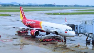 Rainy Takeoff! Vietjet Air Airbus A321 | Hanoi - Bangkok | 4K Flight Report