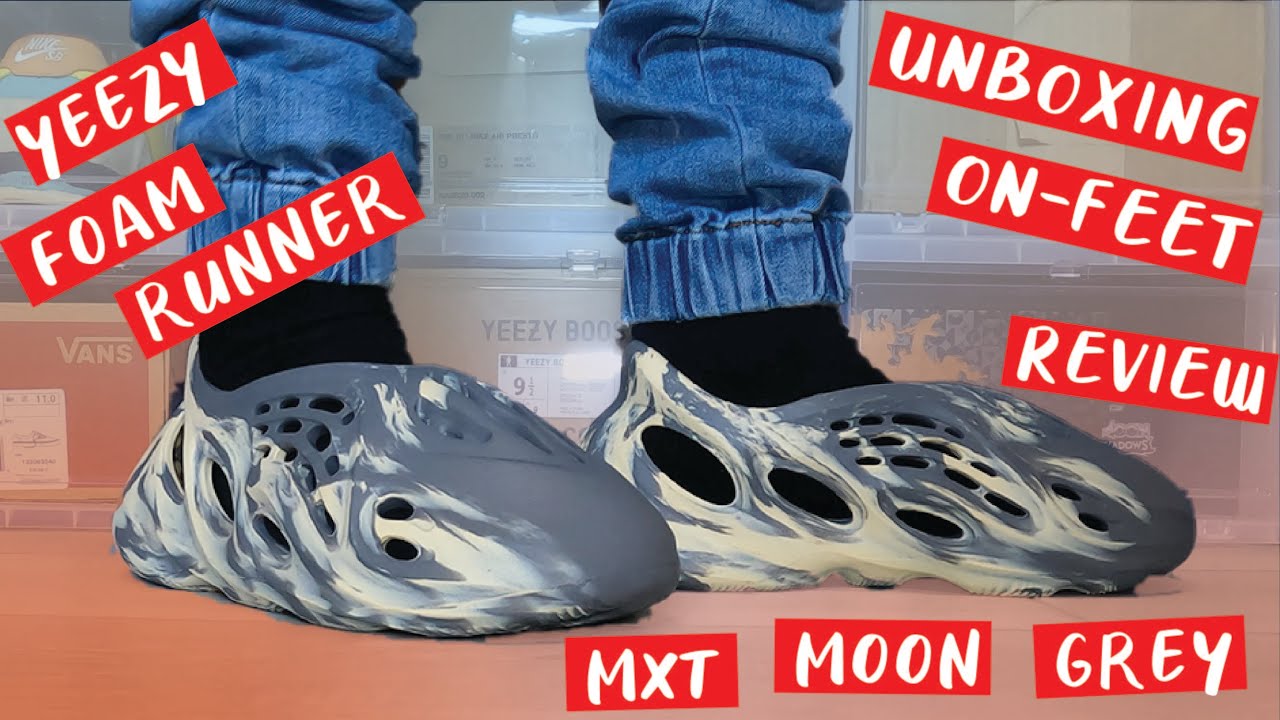 YEEZY FOAM RUNNER MXT MOON GREY UNBOXING ON-FEET, IN DEPTH REVIEW - YouTube