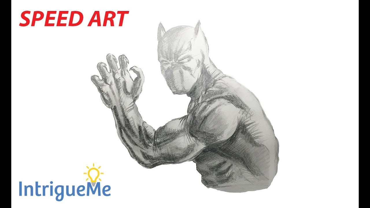 How to Draw Black Panther (Speed Art) - YouTube