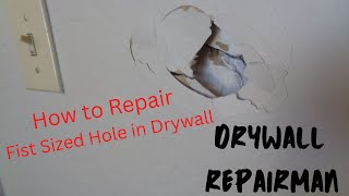 How to Repair Drywall  How to Repair a Fist Sized Hole in Drywall