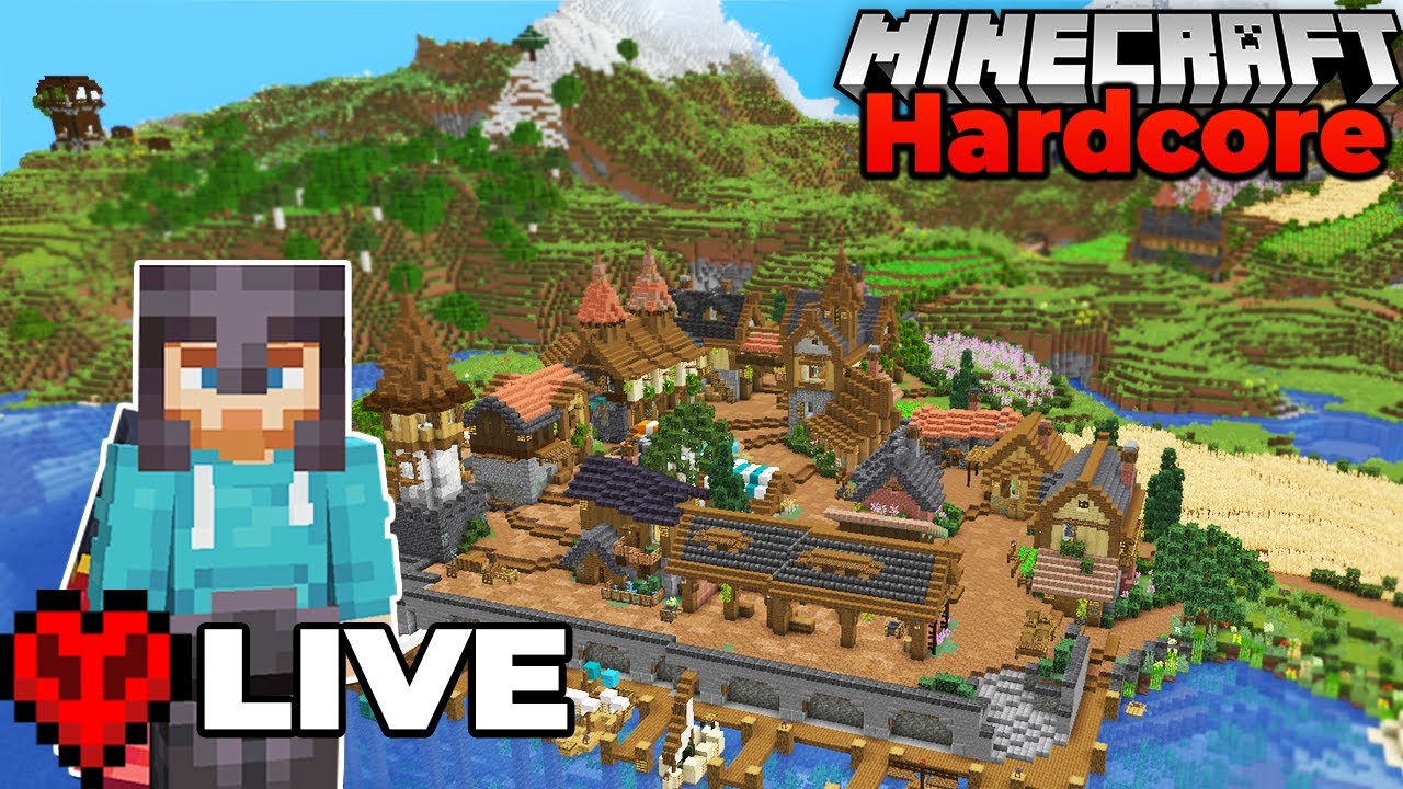 Building at the Village!! HARDCORE Minecraft 1.18 Survival Let's Play