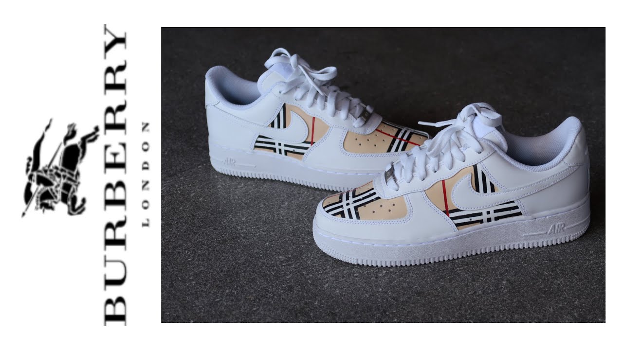 Custom AF1 “Burberry” shoes 🔥🔥🔥