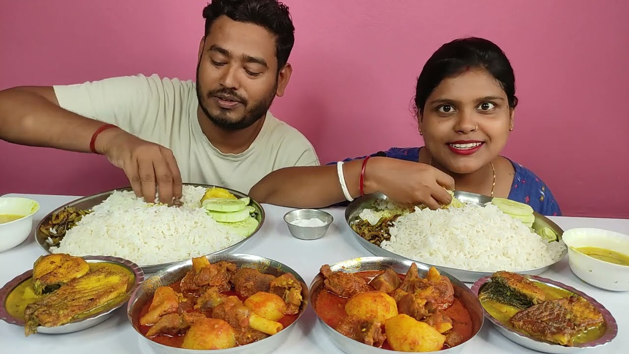 mutton curry sathe mach vat jomiye khelam dujone