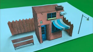 Comment dessiner une maison en perspective, dessin 3D illusion