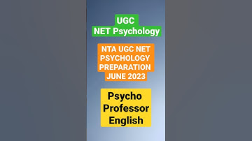 NTA UGC NET June 2023 PSYCHOLOGY| NET JUNE 2023 PSYCHOLOGY PREPARATION|PSYCHO PROFESSOR ENGLISH