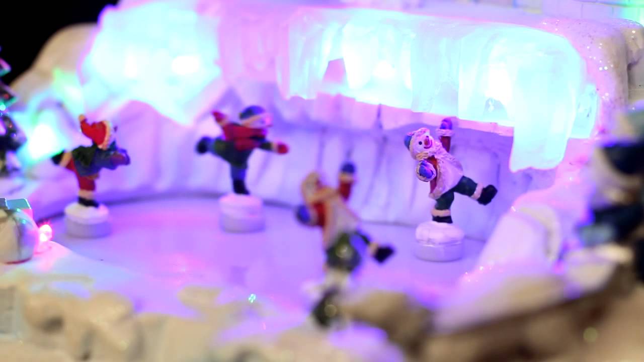 Ice Skating Snowmen Scene
