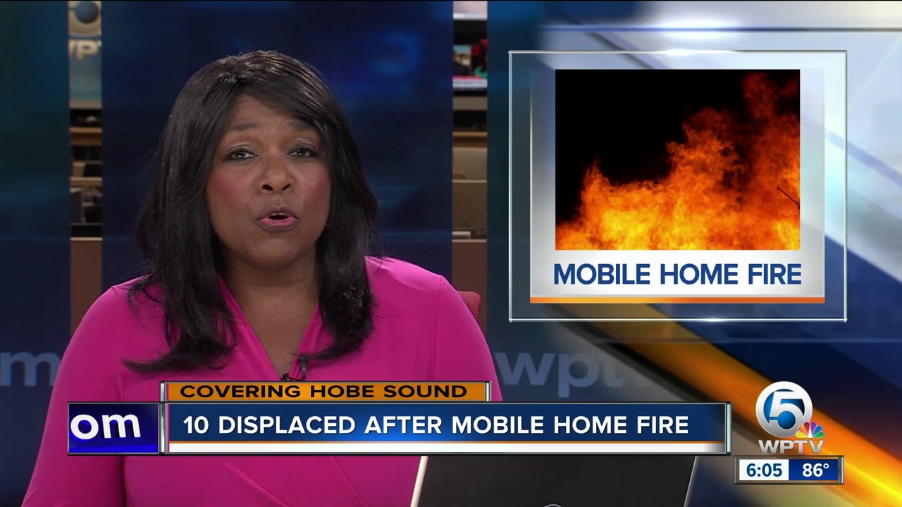 10 displaced after Hobe Sound mobile home fire - YouTube