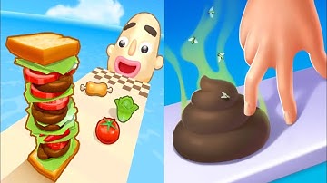 Sandwich Runner VS Crushy Fingers - Gameplay Walkthrough All Levels (Android, iOS) Part 2