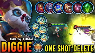 WTF DAMAGE 18 Kills Diggie Best Build Damage (ONE SHOT DELETE) - Build Top 1 Global Diggie ~ MLBB