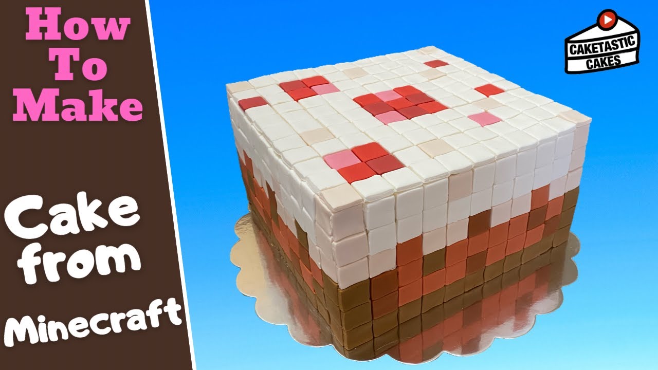 Minecraft Cake Tutorial - How to Make Actual Minecraft Cake Topper ...