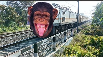 Chimpanzee Headed Aggressive Balurghat Express Dangerous & Furious Moving Out At Railgate