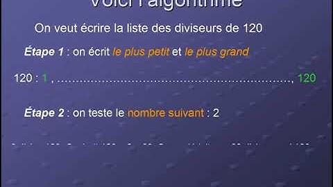 Algorithme Diviseurs