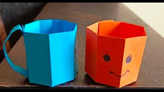 DIY MINI paper cup/Paper crafts for school/Paper craft/Easy origami paper cup/origami