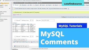 Comments in MySQL - MySQL Tutorials | Letsfindcourse