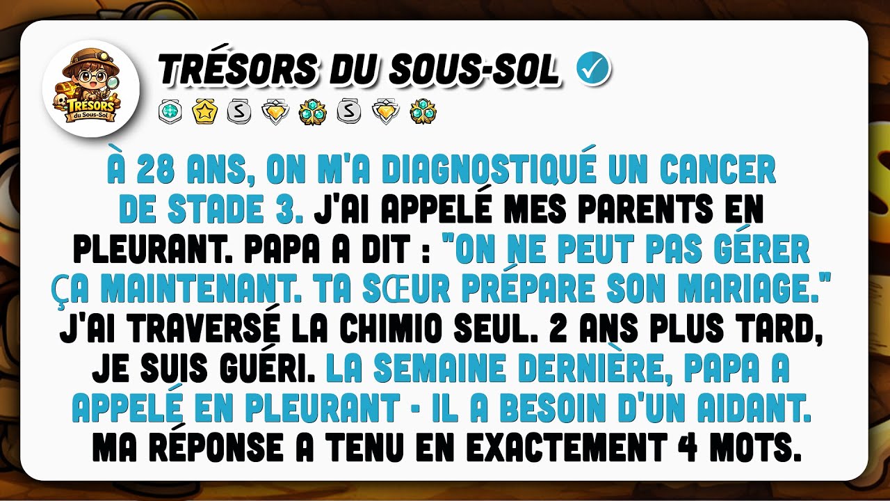Abandonné Par Mes Parents Durant Mon Cancer, Ma Réponse A Laissé Mon Père Sans Voix.
