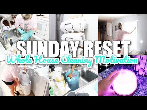 SUNDAY RESET \\ WHOLE HOUSE CLEANING MOTIVATION + GROCERY HAUL + CROCK POT BBQ CHICKEN