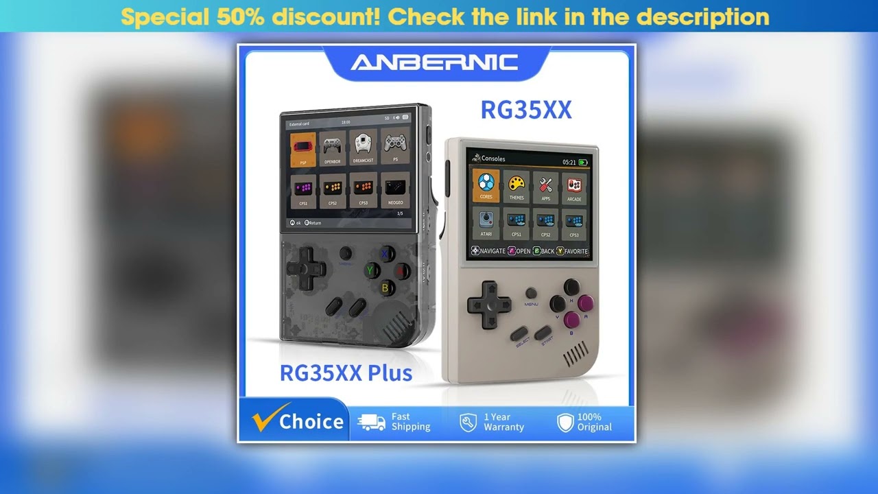 ANBERNIC RG35XX PlusRG35XX Retro Handheld Game Console 35 IPS Screen Linux Portable Video Game