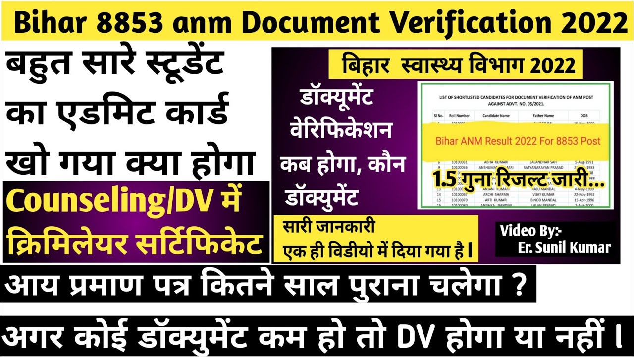 Anm counseling/DV document l Problem Solved l anm 8853 document verification ll anm nursing