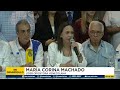 María Corina Machado se reúne con la prensa en Panamá