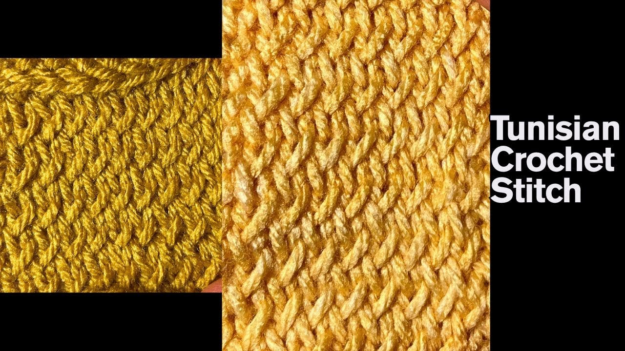 Учебное пособие по тунисскому вязанию крючком: вариация перекрученного узора
