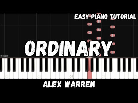 Alex Warren - Ordinary (Easy Piano Tutorial)