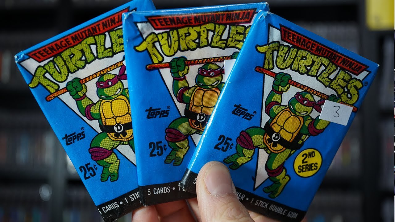 Let's eat 27 year old gum! Unboxing TMNT trading cards from 1990