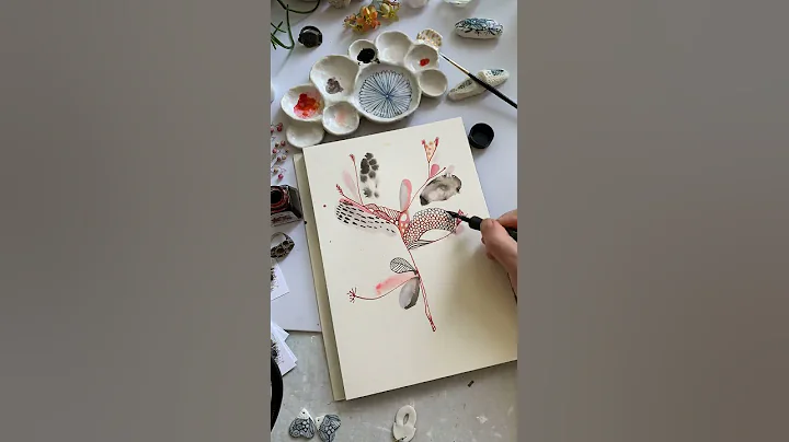 Ink drawing / painting progress