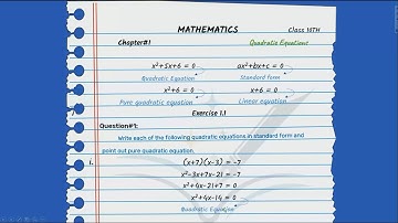 Ch# 1| Quadratic Equations | Ex 1.1 Question No. 1 | Lec 1| Class 10th Math by Al-Hamd Academy
