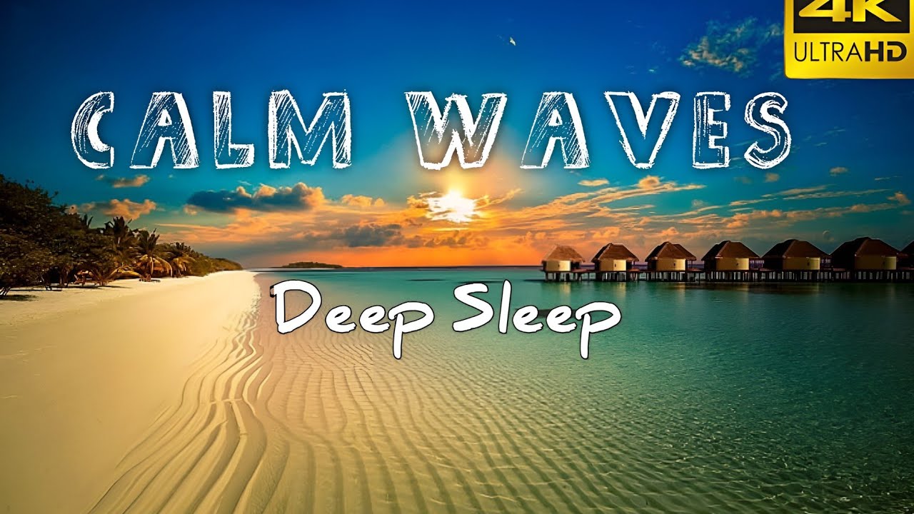 🌊4K ( Ultra HD ) Beautiful Beach Sounds For Deep Sleep | Sounds For Sleeping | Waves Crashing