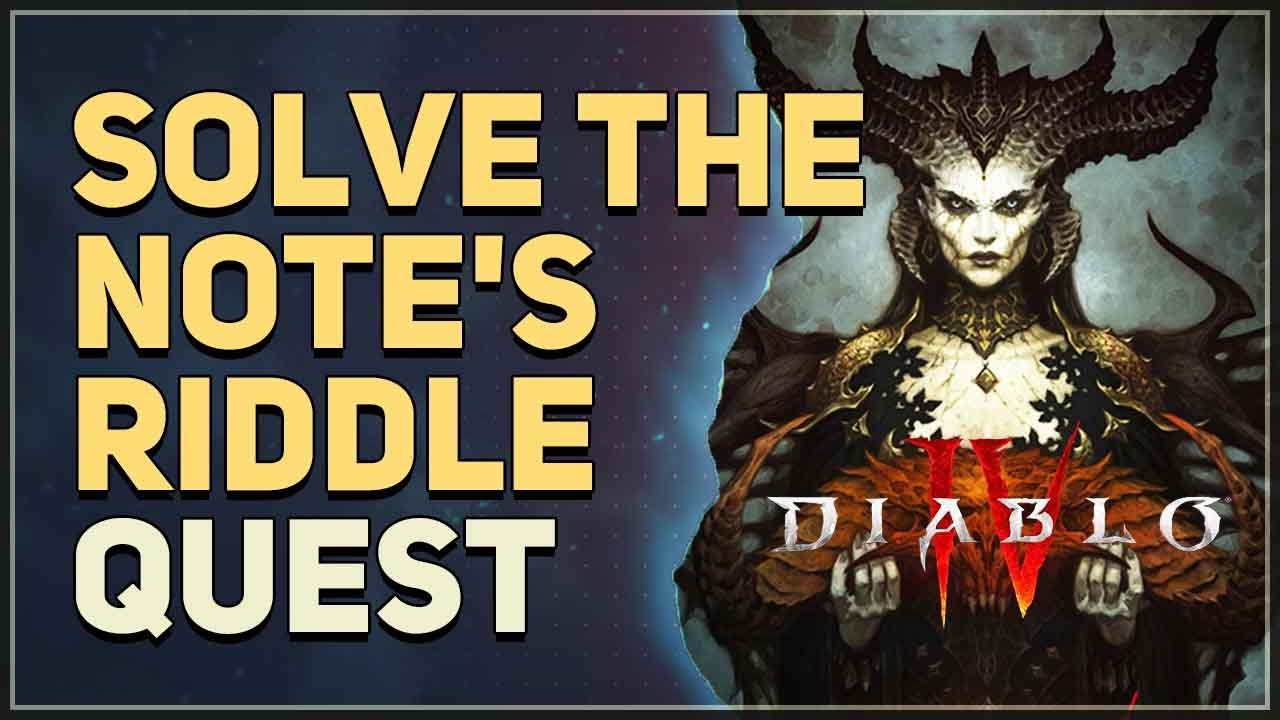End Note Riddle Solve the note's riddle Diablo 4 - YouTube