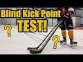 Blind Hockey Stick Kick Point Test ! - Does stick flex matter?