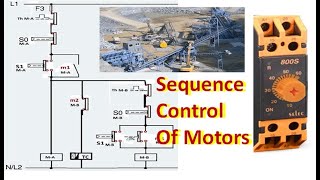 Sequence Operation of Process Motors, Manual, Automatic, DOL contactor, Time delay relay, Control