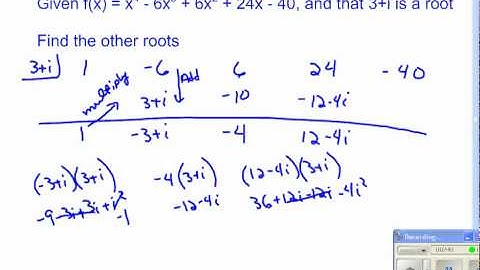 Synthetic Division with imaginary roots