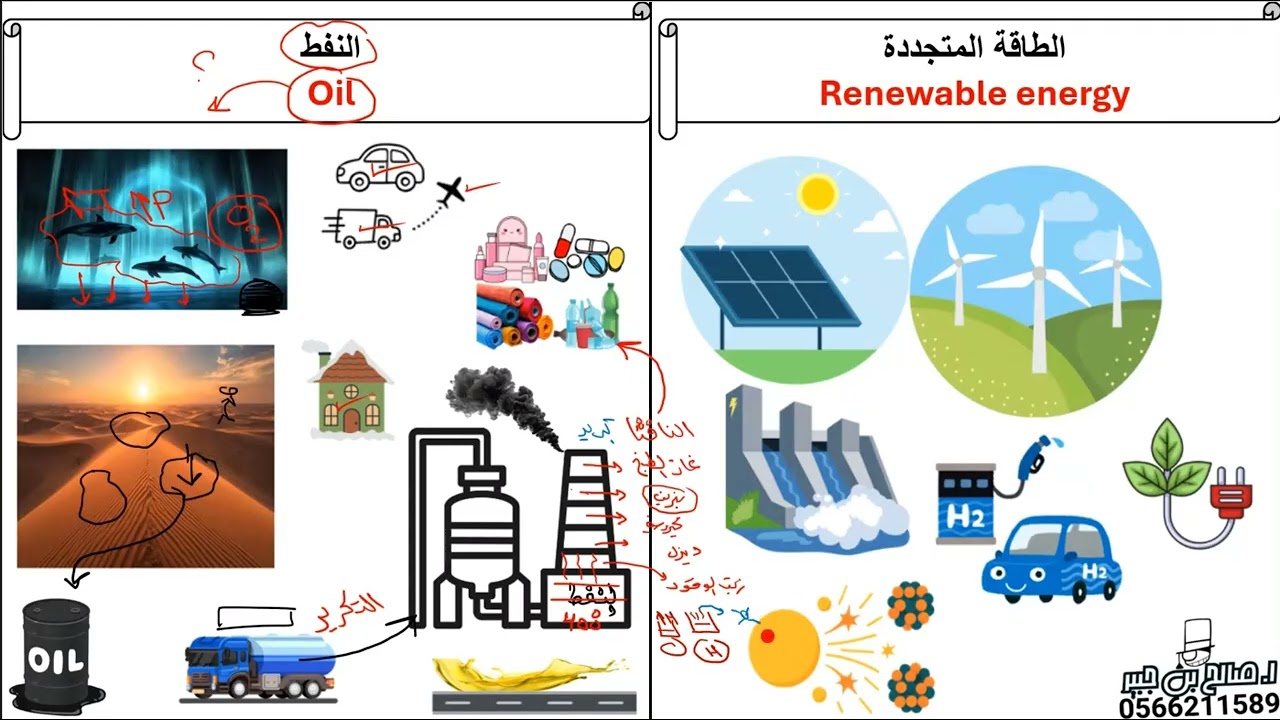 الفرق بين النفط والطاقة المتجددة