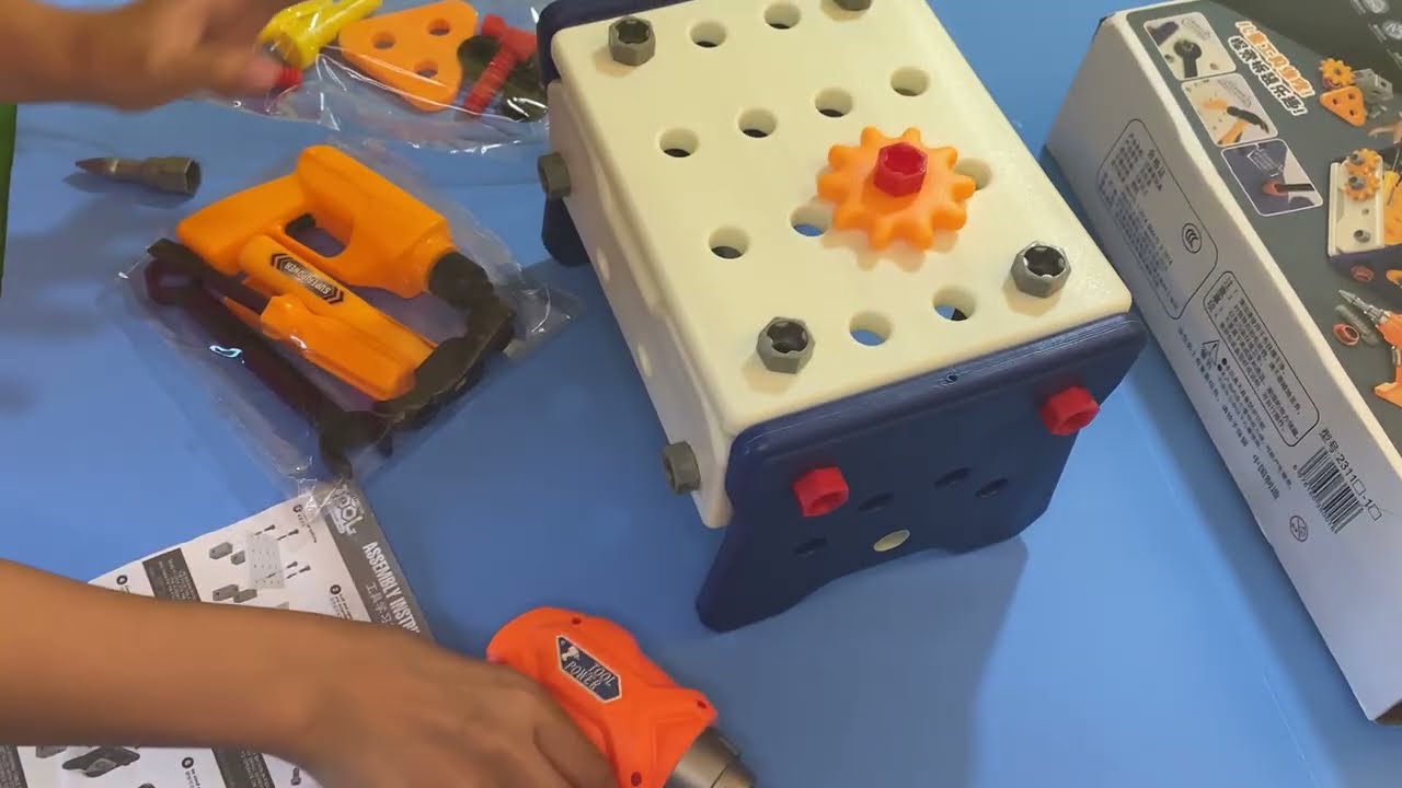 Tool Set for Blippi Kids. Pretend Play. Power Drill Toy. Assembly Toy. Toddler DIY. Building Table.