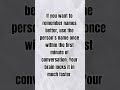 Memory Hack to Remember Names Instantly