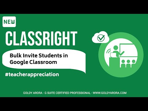 Bulk Invite students to Google Classroom courses with Classright Google sheet add-on