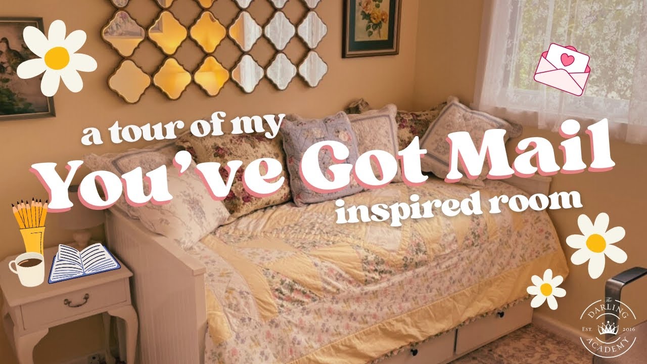 My You've Got Mail inspired room tour - living 90s Kathleen Kelly style, and thrifted cosy decor
