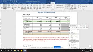 Formulas in MS Word Tables