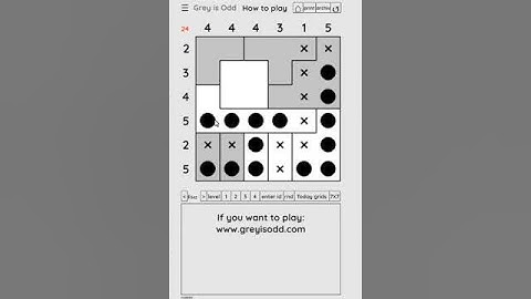 Grey is Odd - Today grids. Solution level 1 6X6 dated 02-20-2024