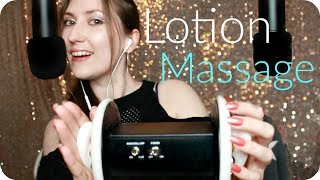 ASMR Lotion Ear Massage w/ Stroking, Rubbing, Close Up Ear to Ear Whispering & Trigger Words