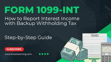 IRS Form 1099-INT Interest Income with Backup Withholding Taxes - How to Report on Form 1040