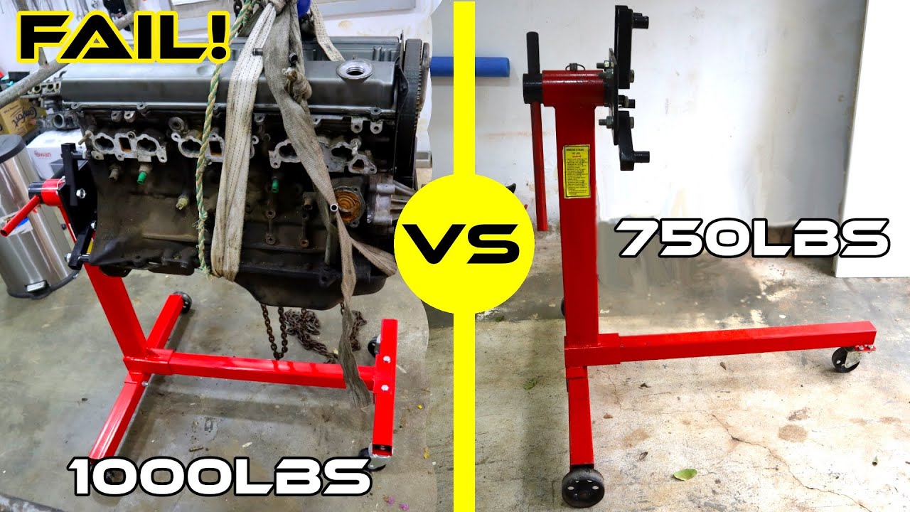 750Lbs vs 1000Lbs Engine Stand - RB20 6 Cylinder Stand Fail
